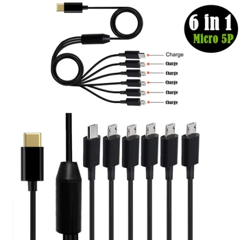 USB-C pentru Cablu Micro USB,1.5 M/0,5 M 6 în 1 de Tip C pentru Micro USB Cablu de Încărcare 20W pentru Mobil Tablet Dropship