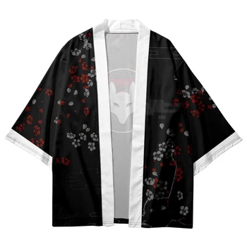 Vara Noi din Asia de Îmbrăcăminte pentru Bărbați Cosplay Kimono Tricou Topuri Japoneză Casual Acasă Yukata Fox Model de Cardigan Costume Tradiționale