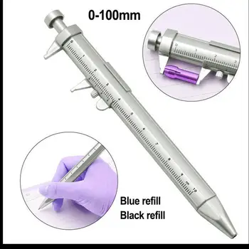 Șubler cu Vernier Roller Pix Multifuncțional Gel Ink Pen de Papetărie Ball-Point 0.5 mm Scris Dimensiune cu Rigla Rechizite Școlare